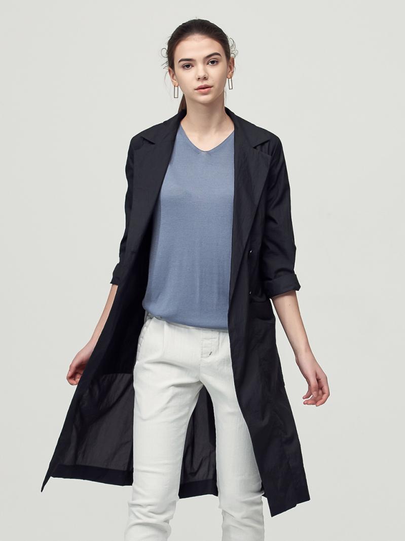 Light Feather Trench Coat_Black